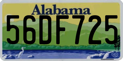 AL license plate 56DF725