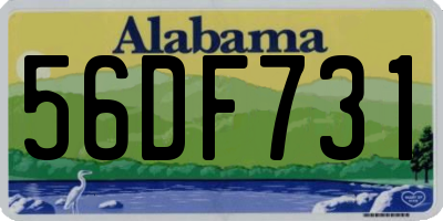 AL license plate 56DF731