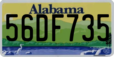 AL license plate 56DF735