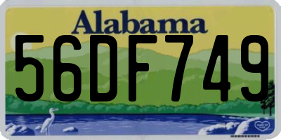 AL license plate 56DF749