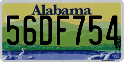 AL license plate 56DF754