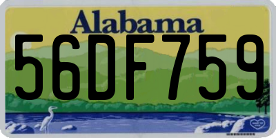 AL license plate 56DF759