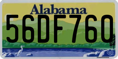 AL license plate 56DF760