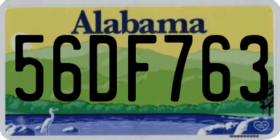 AL license plate 56DF763
