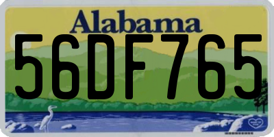 AL license plate 56DF765