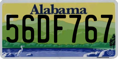 AL license plate 56DF767