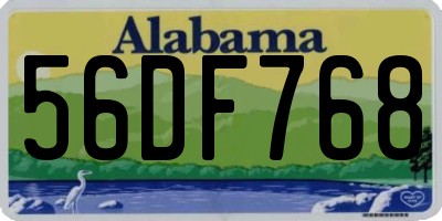 AL license plate 56DF768