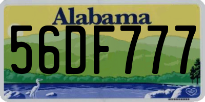AL license plate 56DF777