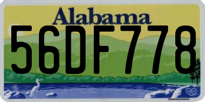 AL license plate 56DF778