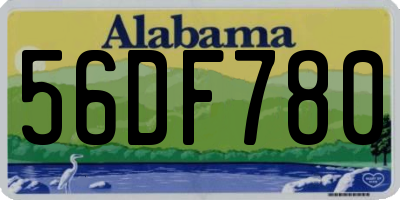 AL license plate 56DF780