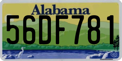 AL license plate 56DF781