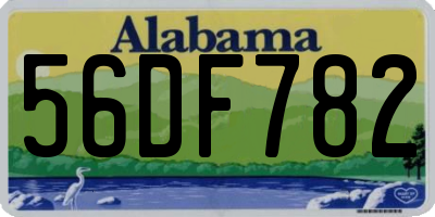 AL license plate 56DF782