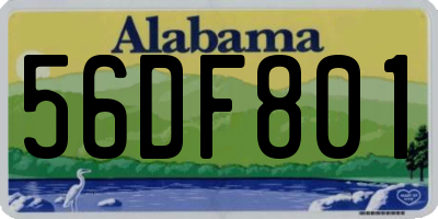 AL license plate 56DF801