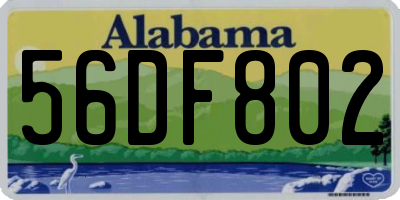 AL license plate 56DF802