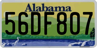 AL license plate 56DF807