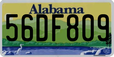 AL license plate 56DF809