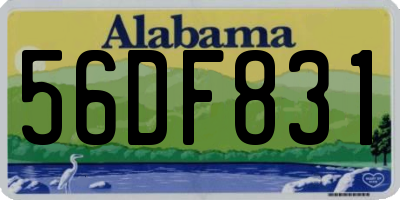 AL license plate 56DF831