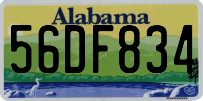 AL license plate 56DF834