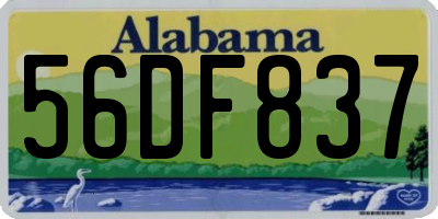 AL license plate 56DF837
