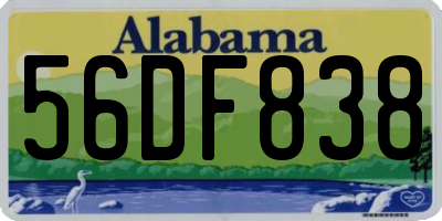 AL license plate 56DF838