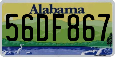 AL license plate 56DF867
