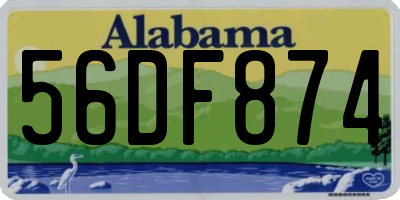 AL license plate 56DF874