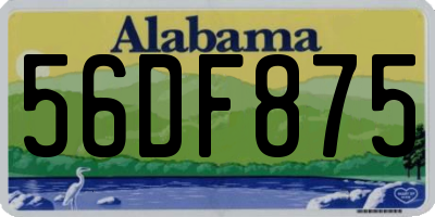 AL license plate 56DF875