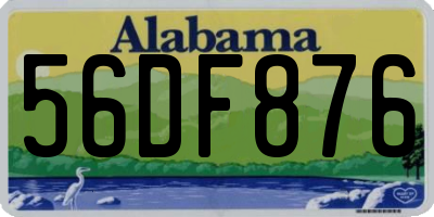 AL license plate 56DF876