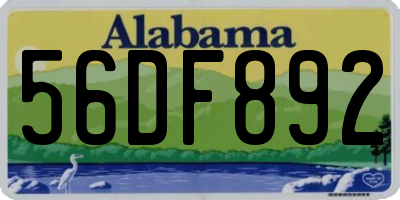 AL license plate 56DF892