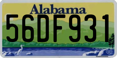 AL license plate 56DF931