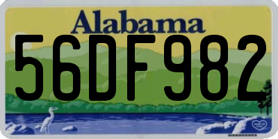 AL license plate 56DF982
