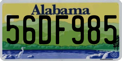 AL license plate 56DF985