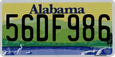 AL license plate 56DF986
