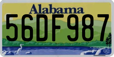 AL license plate 56DF987