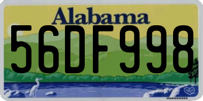 AL license plate 56DF998