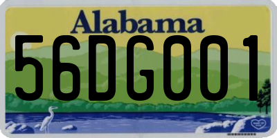 AL license plate 56DG001