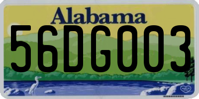 AL license plate 56DG003