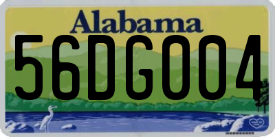 AL license plate 56DG004