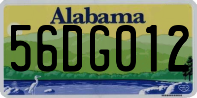 AL license plate 56DG012