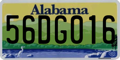 AL license plate 56DG016