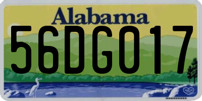 AL license plate 56DG017