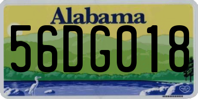 AL license plate 56DG018