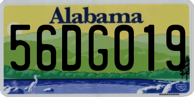 AL license plate 56DG019