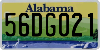 AL license plate 56DG021