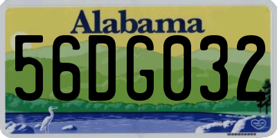 AL license plate 56DG032
