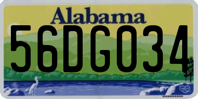 AL license plate 56DG034