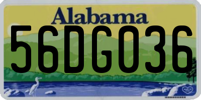 AL license plate 56DG036