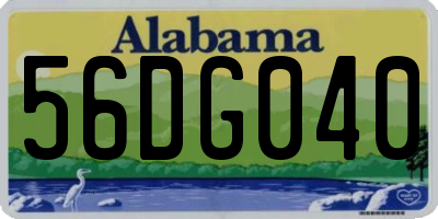 AL license plate 56DG040