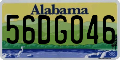 AL license plate 56DG046