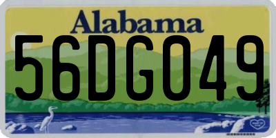 AL license plate 56DG049